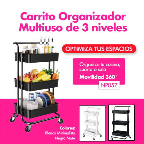 Carrito Organizador Multiuso de 3 Niveles – NP057